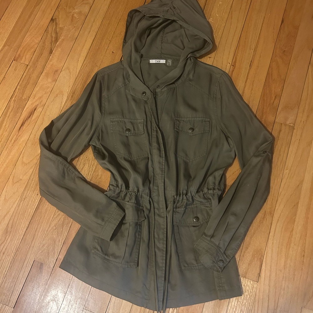 Dex Khaki Women's Utility Jacket with Hood